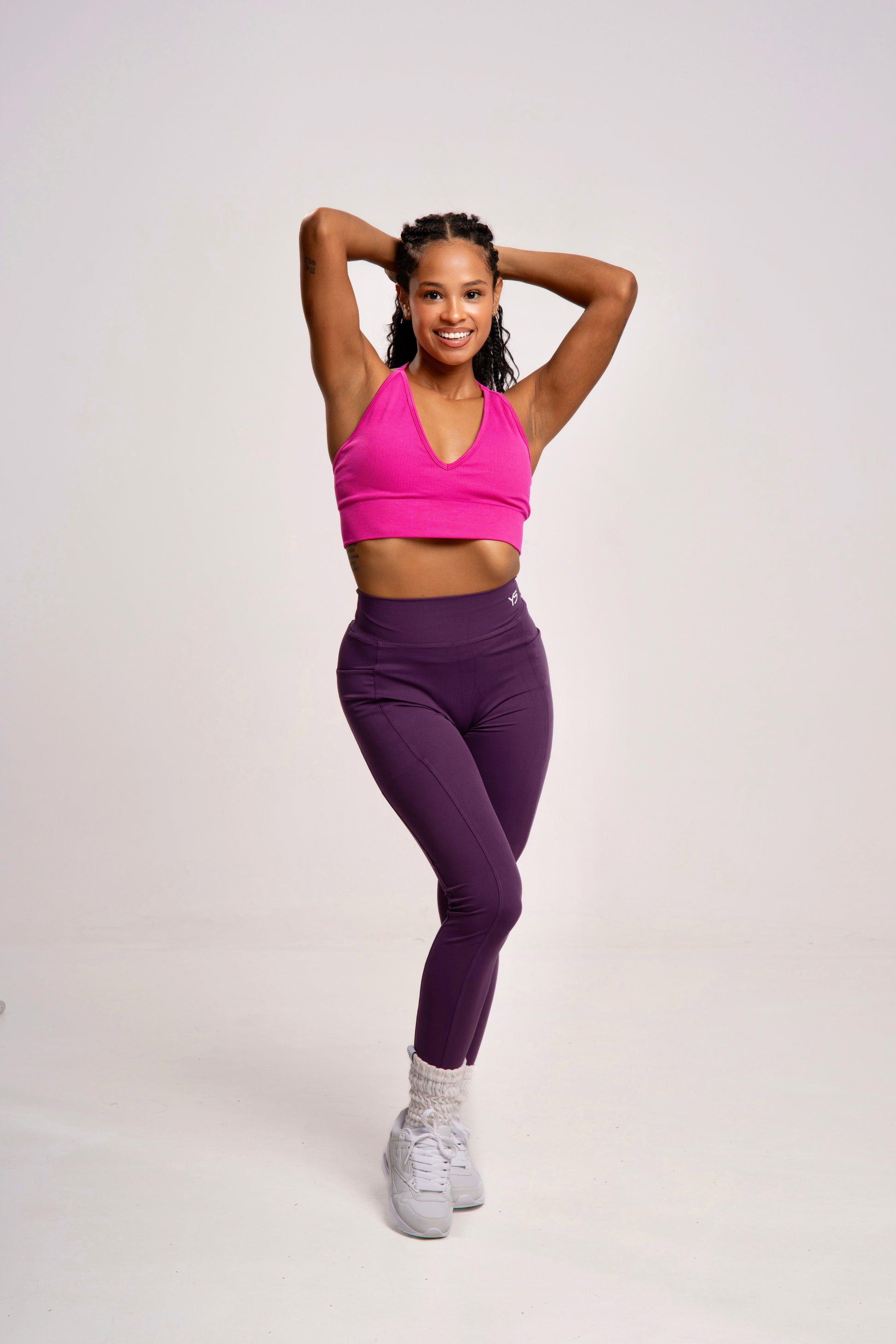 Sujetador Deportivo FlexFit Ribbed Fucsia