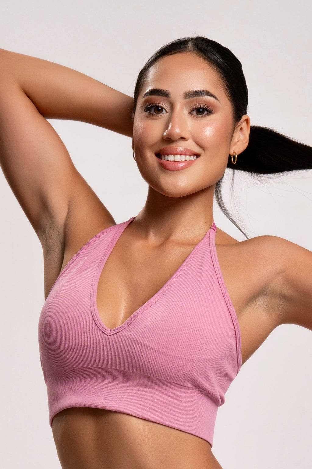 Sujetador Deportivo FlexFit Ribbed Rosa
