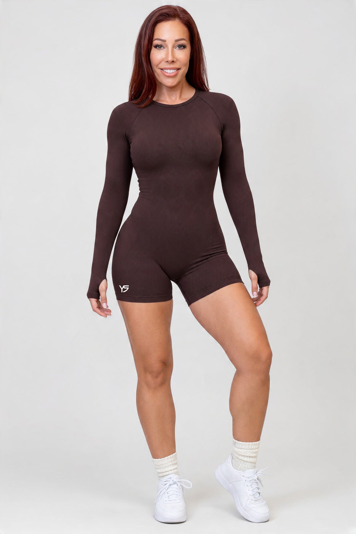 Mono Deportivo Corto Manga Larga Siren marrón – vista frontal
