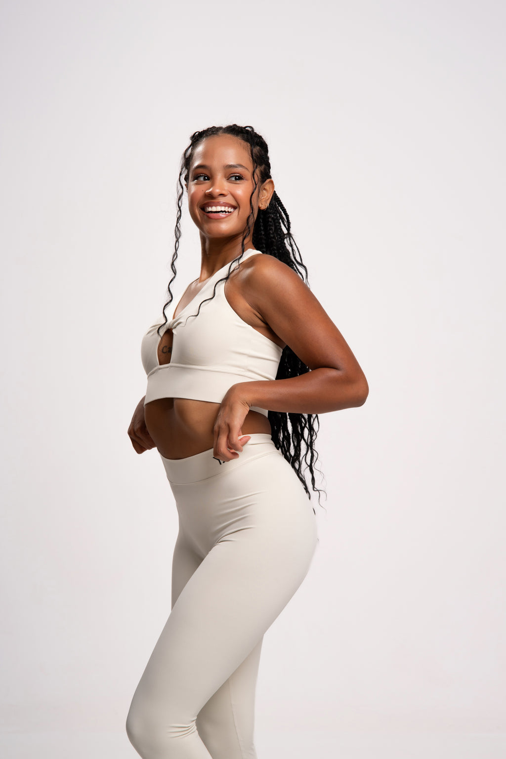 leggings mujer deporte blancos