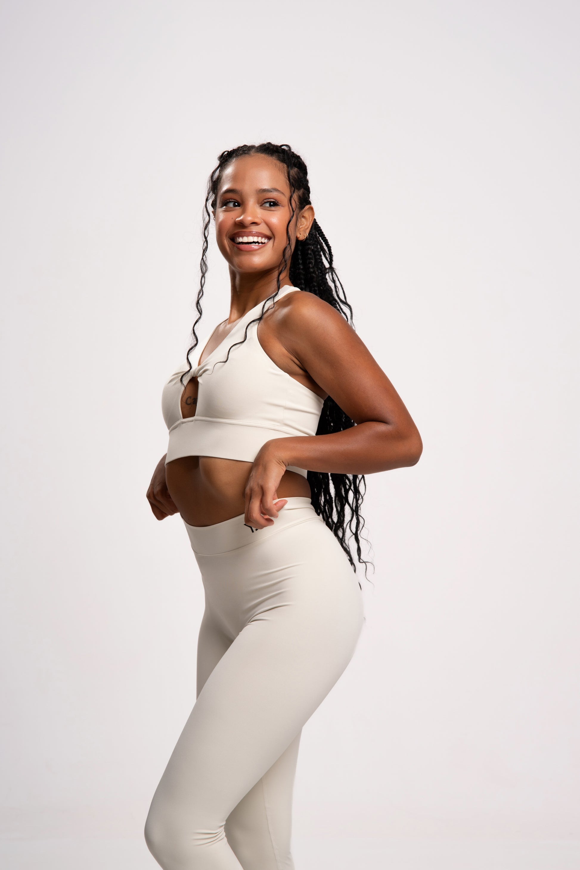 leggings mujer deporte blancos