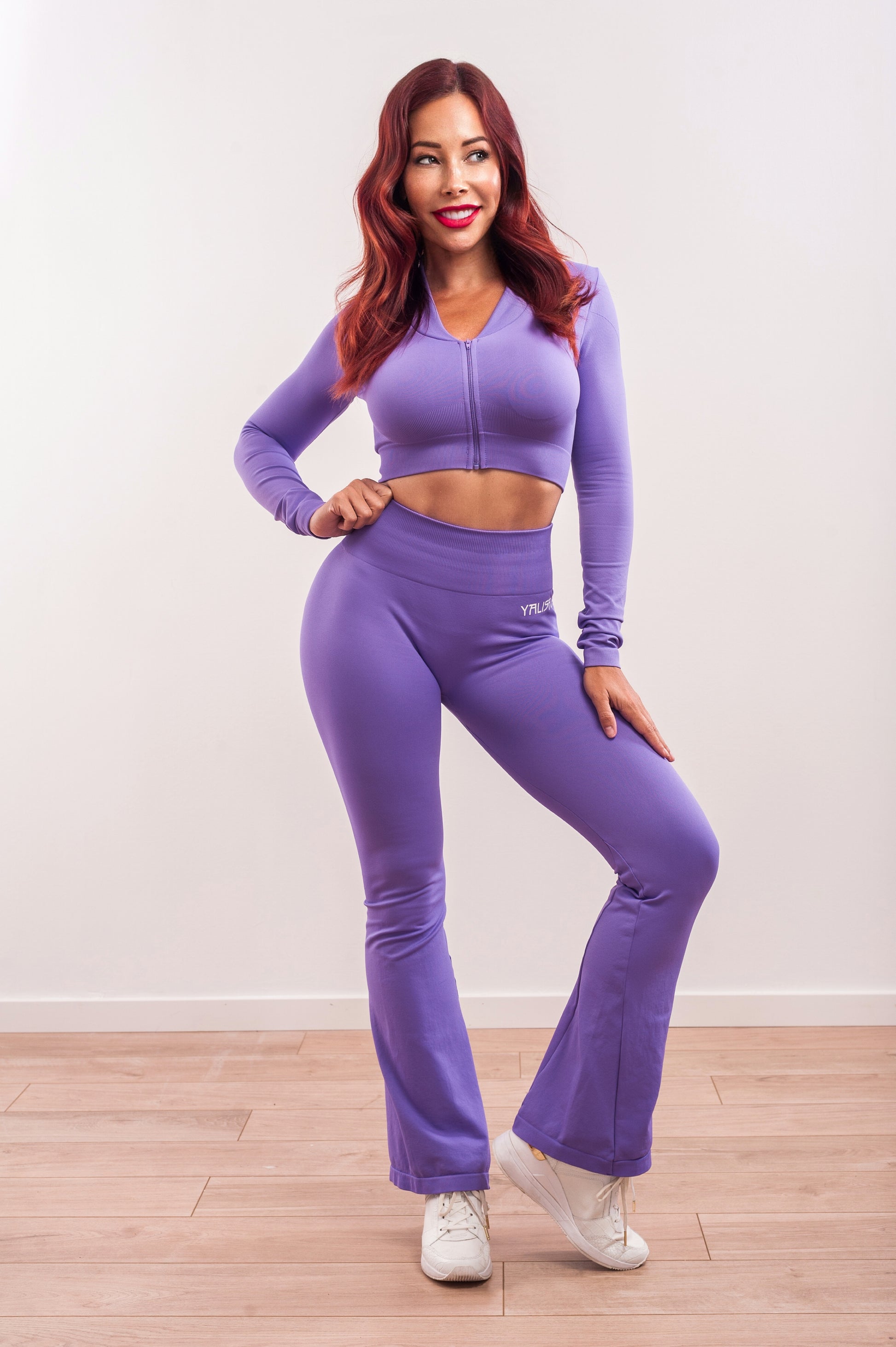 Mallas deportivas de mujer cintura alta de color morado