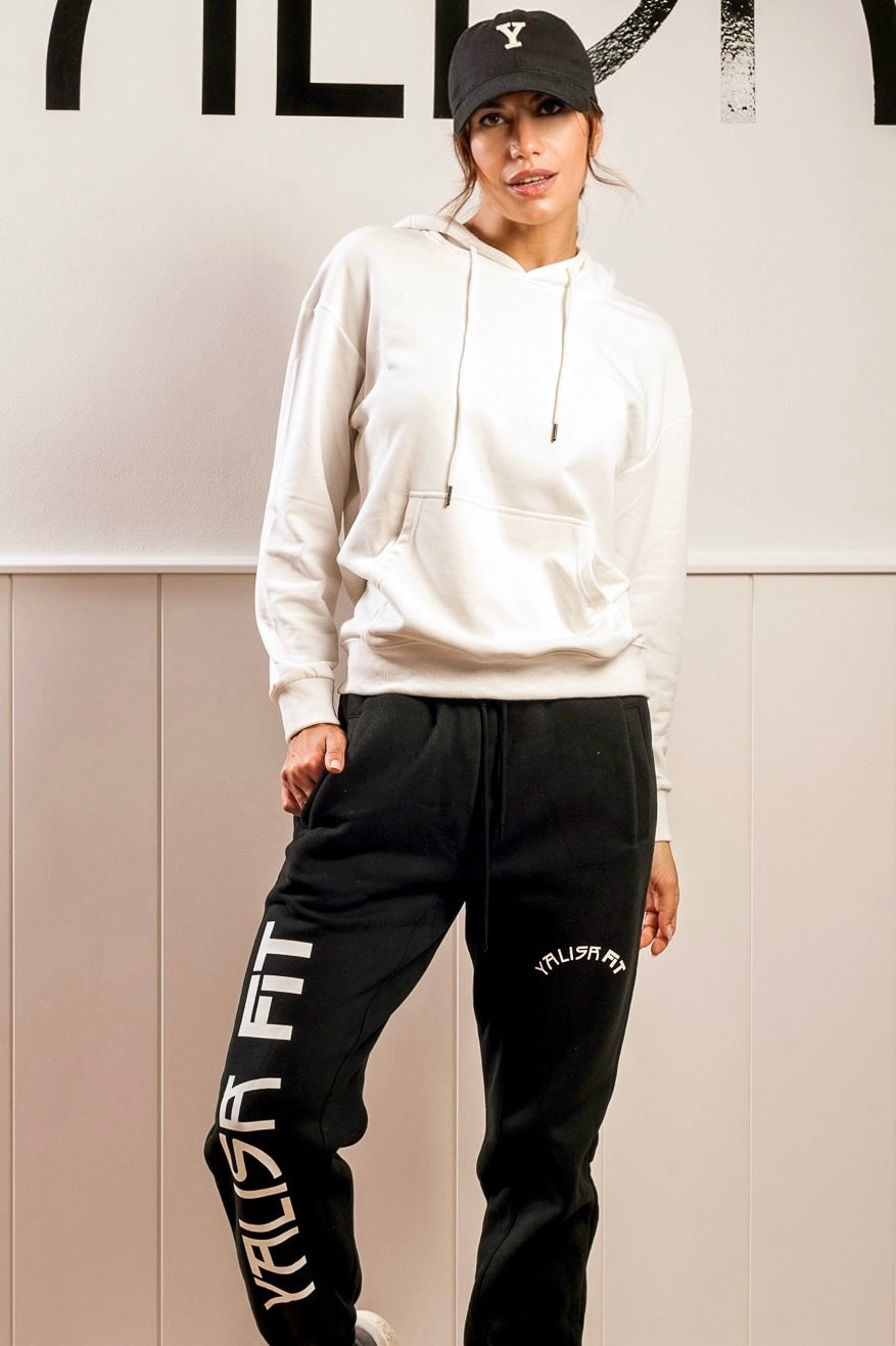 Pantalon de algodon de deporte para mujer de color negro